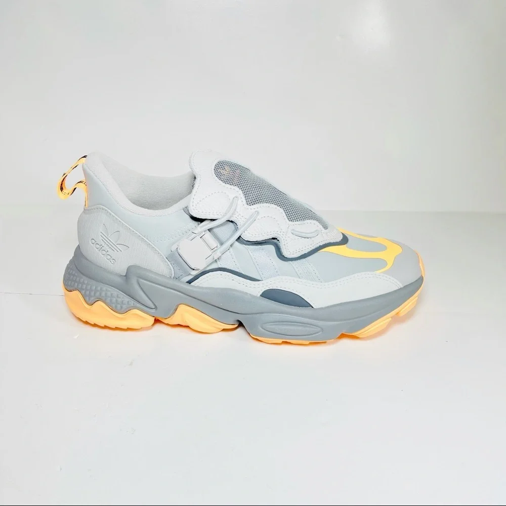 Adidas Ozweego Flipshield Men’s Sneakers Grey Acid Orange Shoes‎ FX6045 Size 8
